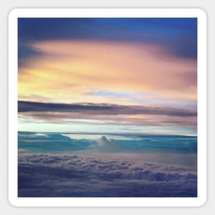 A Click Of The Beautiful Sunset Sky And Clouds From The Airplane Sticker